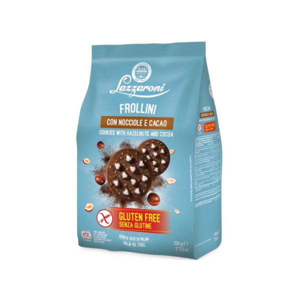 LAZZARONI GLUTEN-FREE COOKIES WITH COCOA AND HAZELNUTS 200 GR